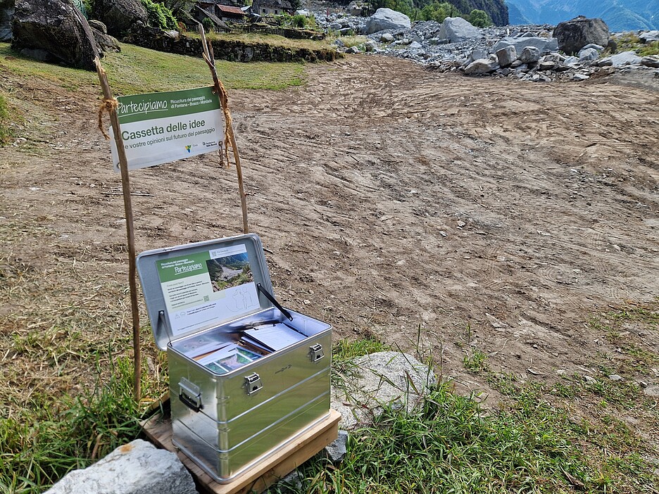 La boîte aux lettres à Fontana où toute personne intéressée peut déposer ses idées.