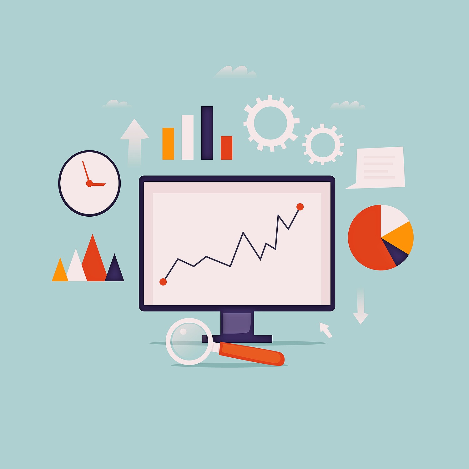 Digital,Analytics,Information,Tools.,Big,Data.,Flat,Design,Vector,Illustration.