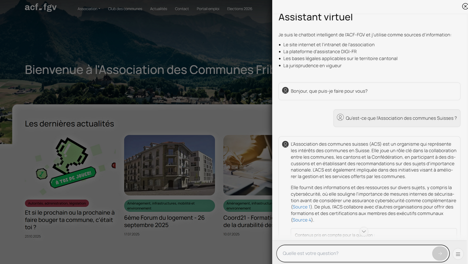 Screenshot de l’assistant virtuel.