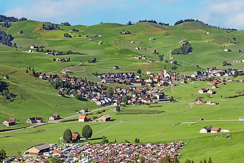 Vue sur Gonten dans le demi-canton d’Appenzell Rhodes-Intérieures.