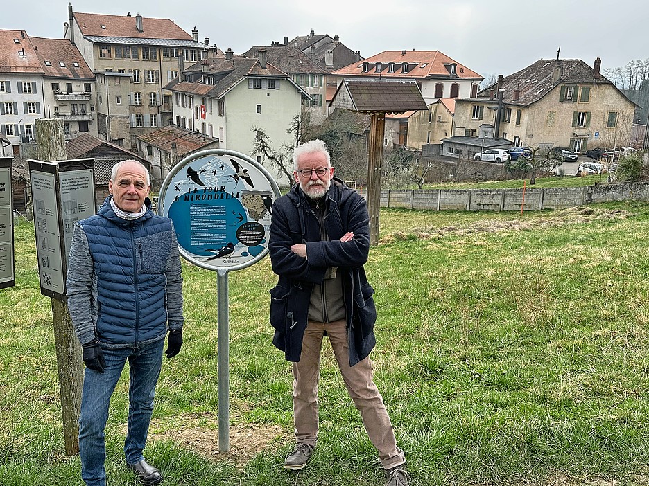 Le syndic Antonio Vialatte (à gauche) et le municipal Nicolas Perrin.